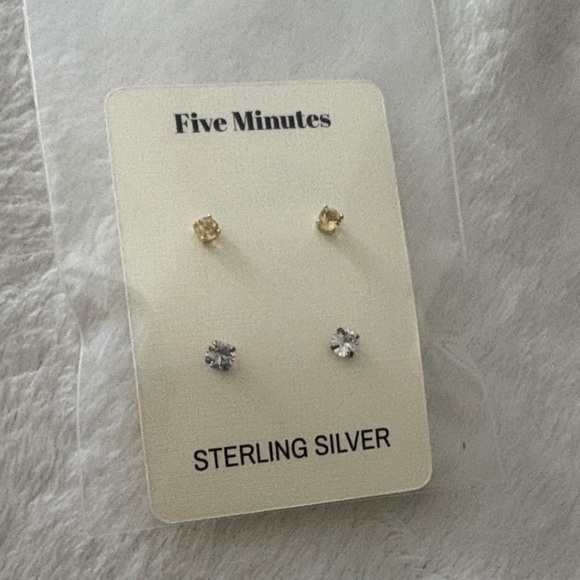 Sterling Silver Stud Earrings Set - Picture 1 of 1